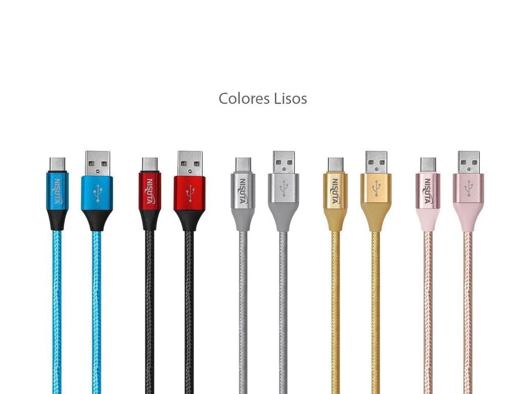 CABLE USB C DE 1M DE 2.4A CON MALLA DE TELA