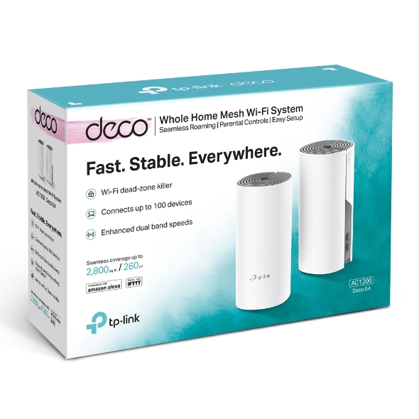 ACCESS POINT TP-LINK DECO E4 MESH WIFI PACK 2 AC1200 10/100