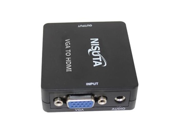 [NSCOVGHD3] CONVERSOR NISUTA DE VGA + 3.5MM AUDIO A PANTALLA HDMI 1080P/720P.  CON ALIMENTACION POR CABLE USB. 