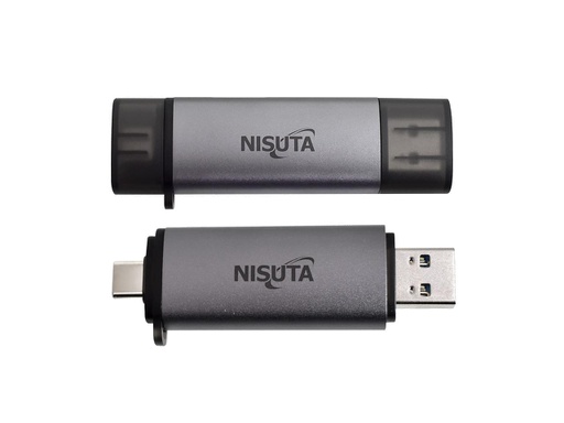 [NSCRUC3] LECTOGRABADOR NISUTA DE TARJETAS DE MEMORIA MULTIFUNCION CON CONECTOR NISUTA  USB C, USB 3.0 Y CARCAZA DE ALUMINIO